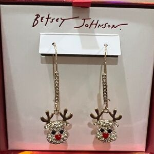Betsey Johnson | Festive Christmas Reindeer Earrings 🎄